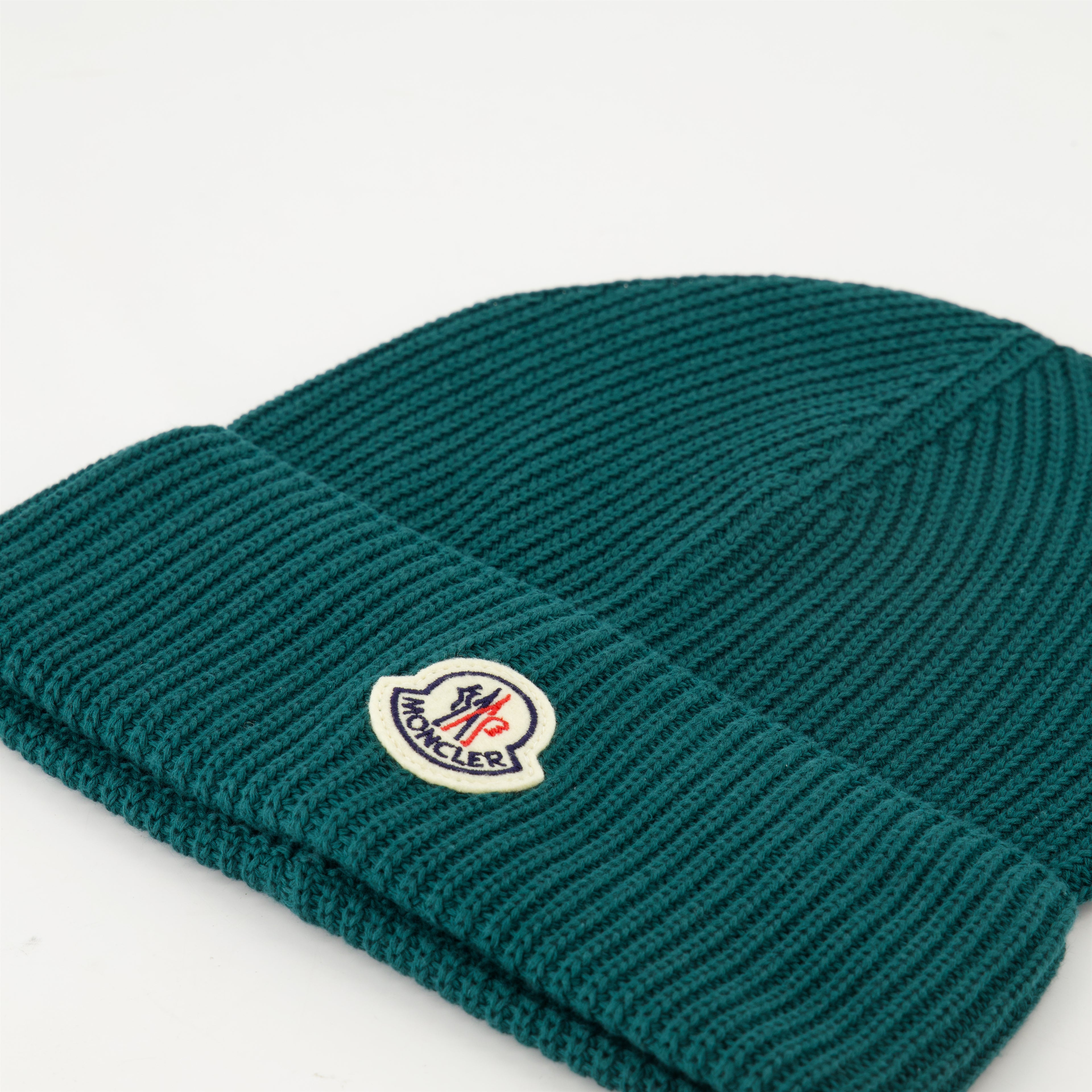 Chapeaux, casquettes et bonnets Bonnet en maille verte Moncler Vert Homme
