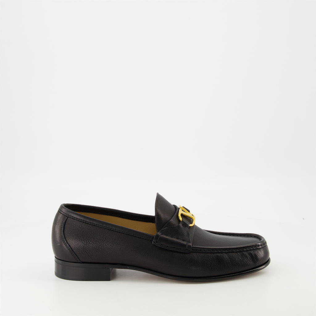 Mocassins VLogo ブラックナッパレザーモカシン Valentino Garavani Noir Homme