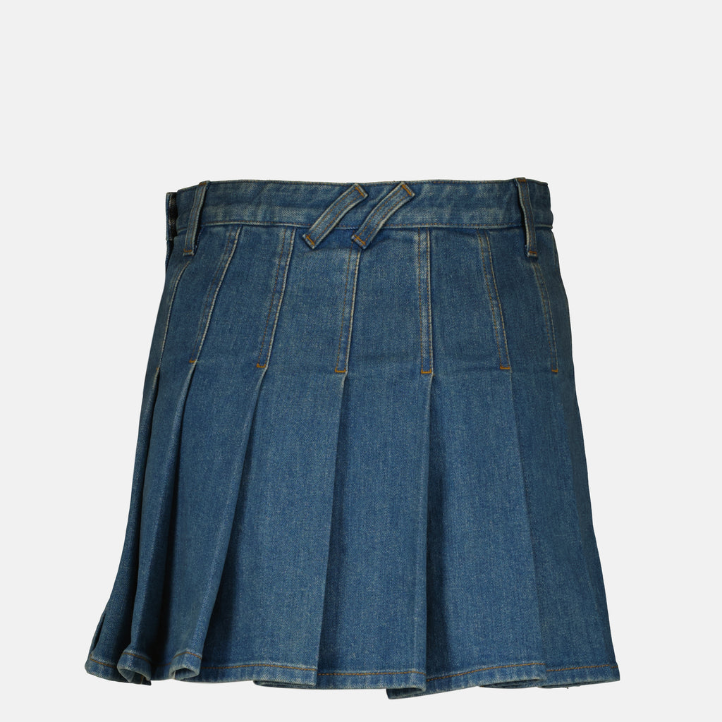 Immagine della mini gonna in denim blu di Burberry per donna - Collezione Primavera-Estate 2026 - Vista Posteriore