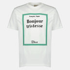 Imagem do artigo T-shirt branca com bordado de Book Cover em algodão da marca Dior para Homem - Temporada Primavera-Verão 2026 - Vista Frontal