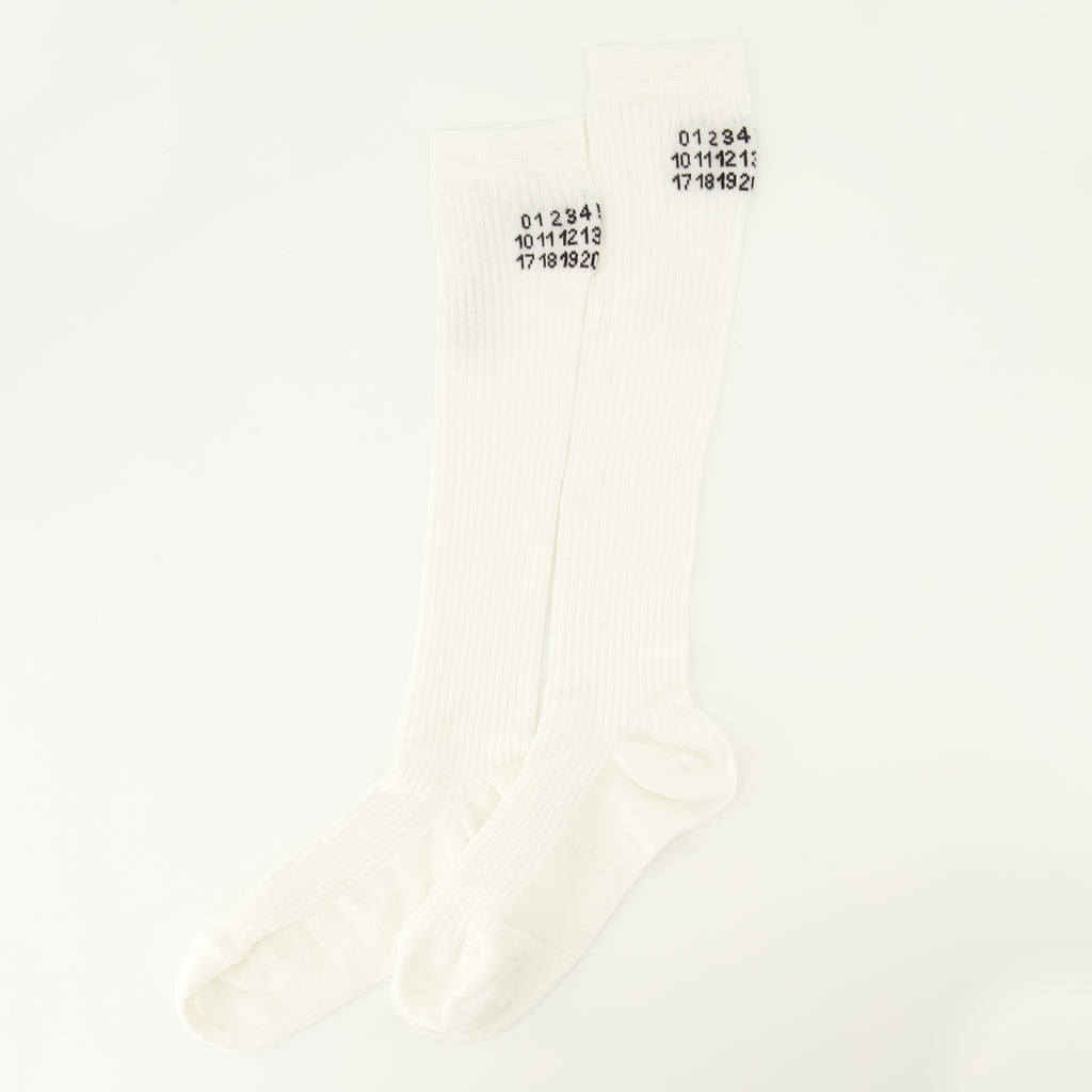 Sous-vêtements et homewear Calze bianche a coste sopra il polpaccio Mm6 Blanc Femme
