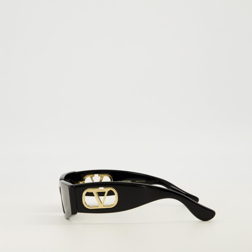 Lunettes VLogo Schwarze Sonnenbrille Valentino Garavani Noir Femme