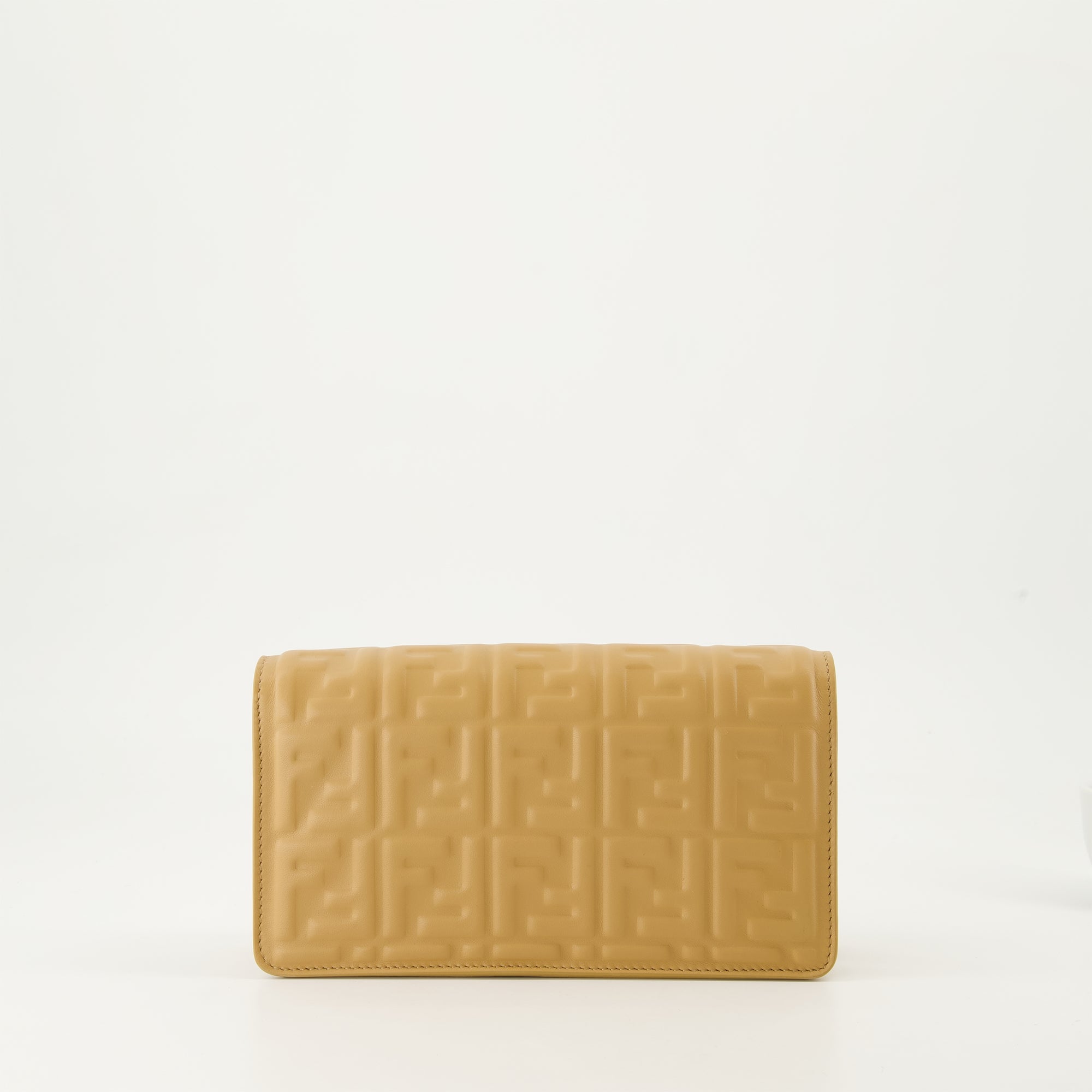 Crossbody bags Portefeuille en cuir à chaîne Fendi Brown Femme