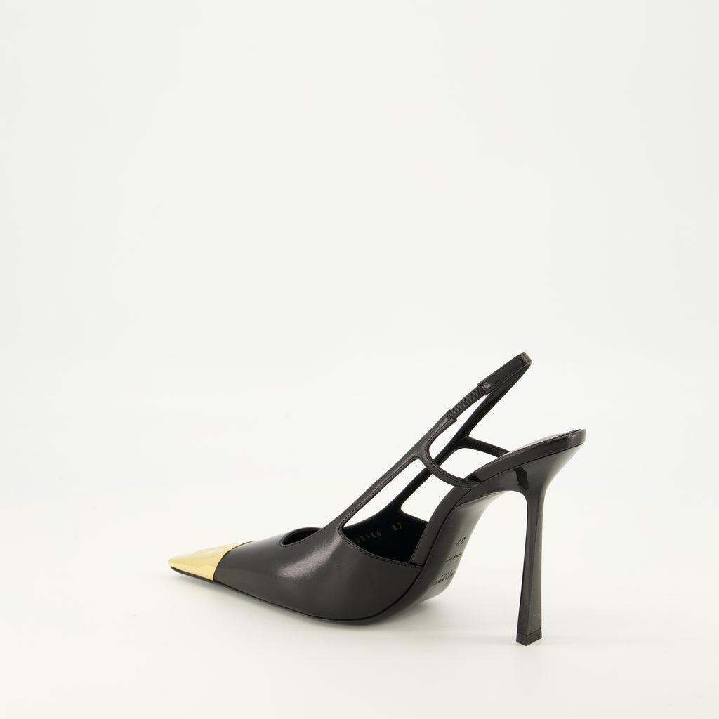 Escarpins ジャンヌ スリングバッグ ブラックレザー Saint Laurent Noir Femme