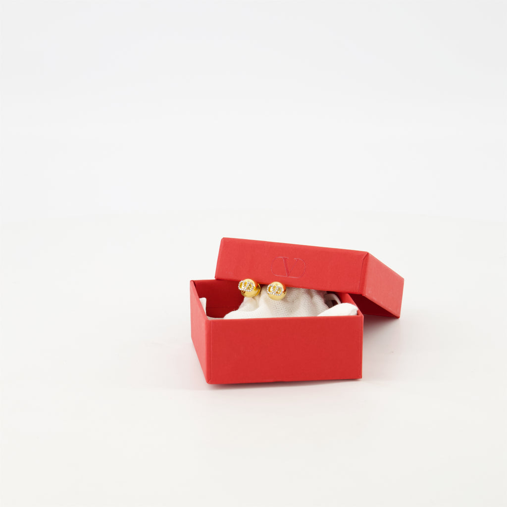 Joias Boucles d'oreilles VLogo en cristaux Valentino Garavani Ouro Femme