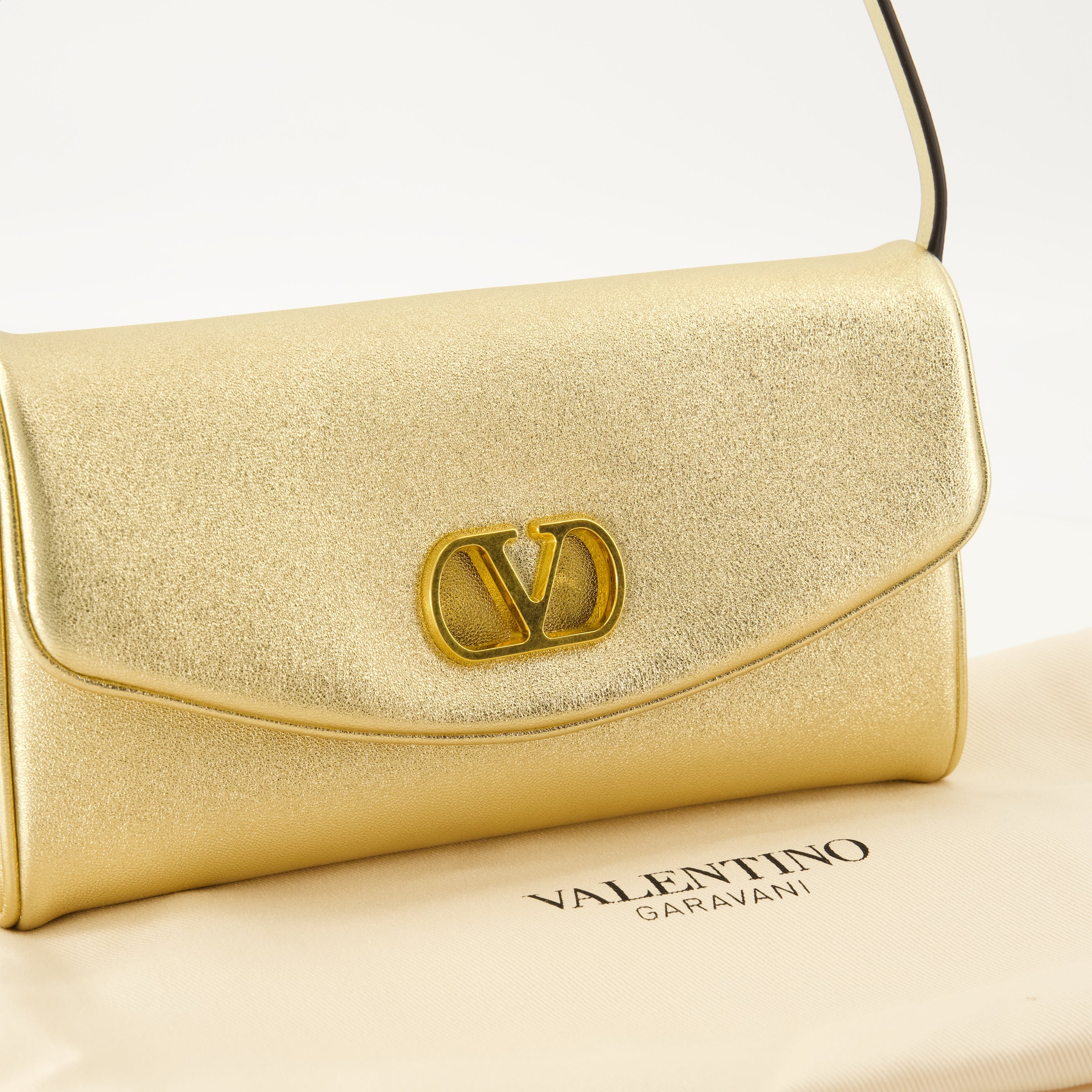 Sacs à main et épaule Bolso DeVain en Cuero Nappa Lamé Dorado Valentino Garavani Doré Femme