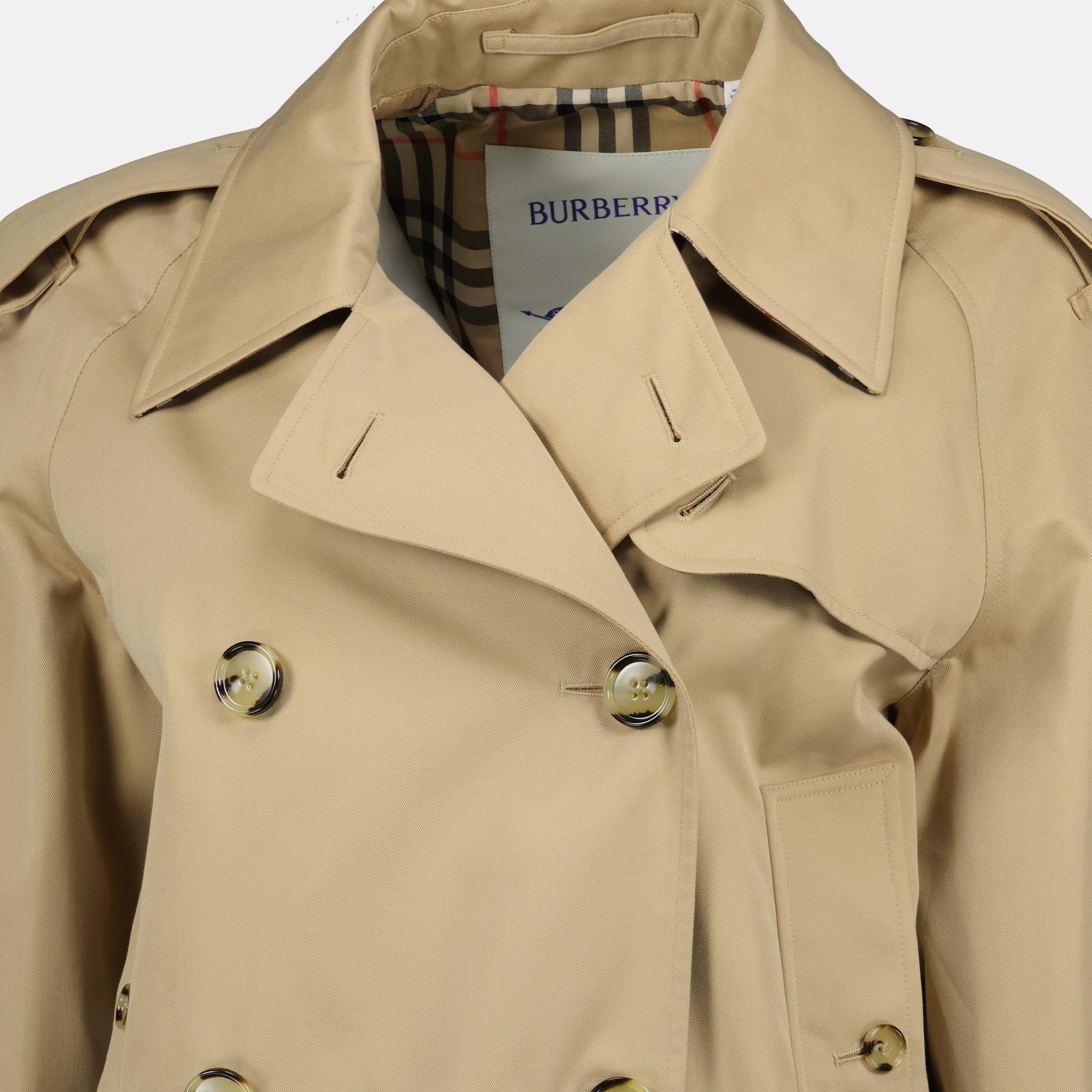 Bild des Artikels Kurze beige Trenchcoat von Burberry für Damen - Frühjahr-Sommer 2026 - Detailansicht_1