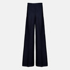 Pantalons Pantalon large en jersey bleu marine Max Mara Bleu foncé Femme