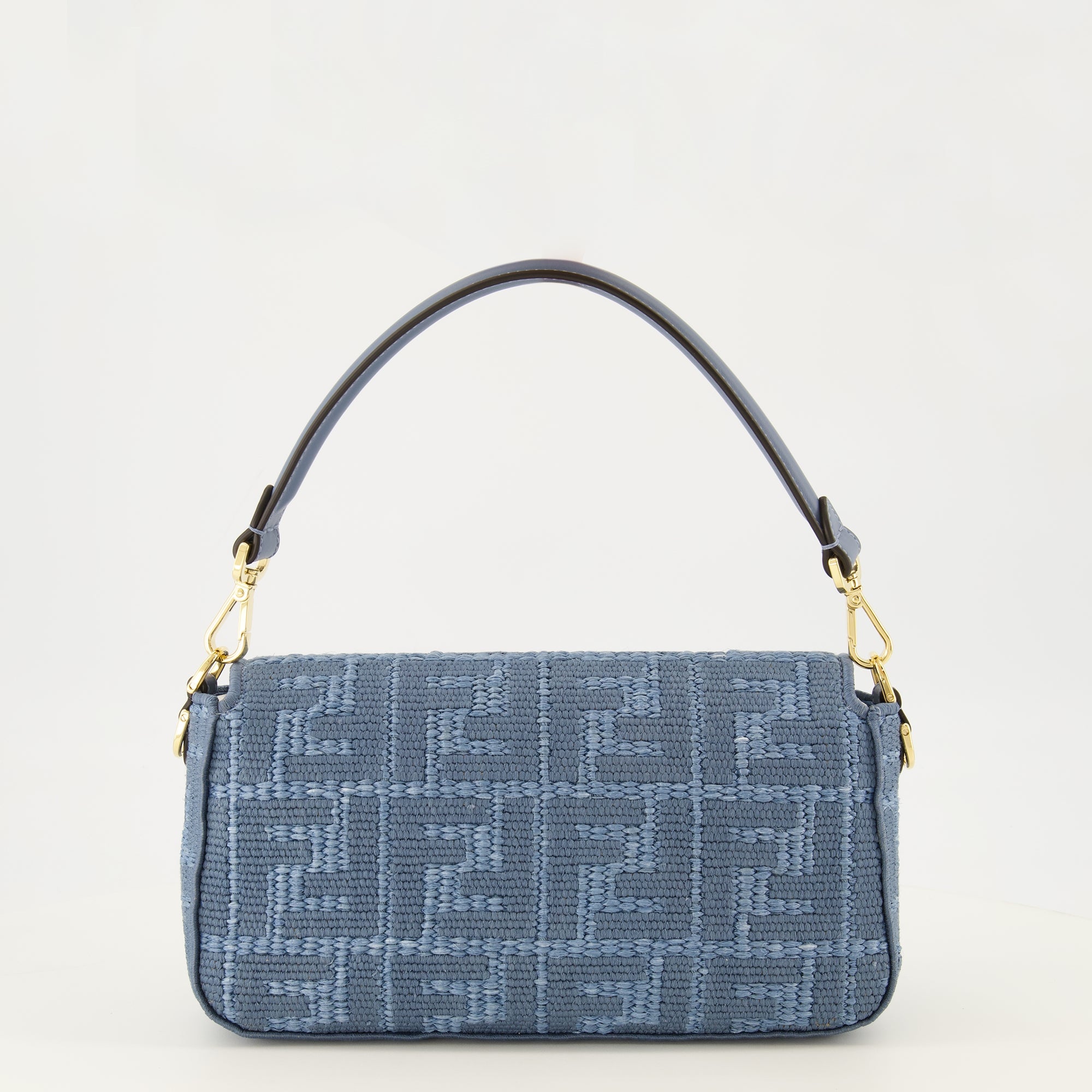 Sacs à main et épaule 블루 라피아 이펙트 바게트 백 Fendi Bleu Femme