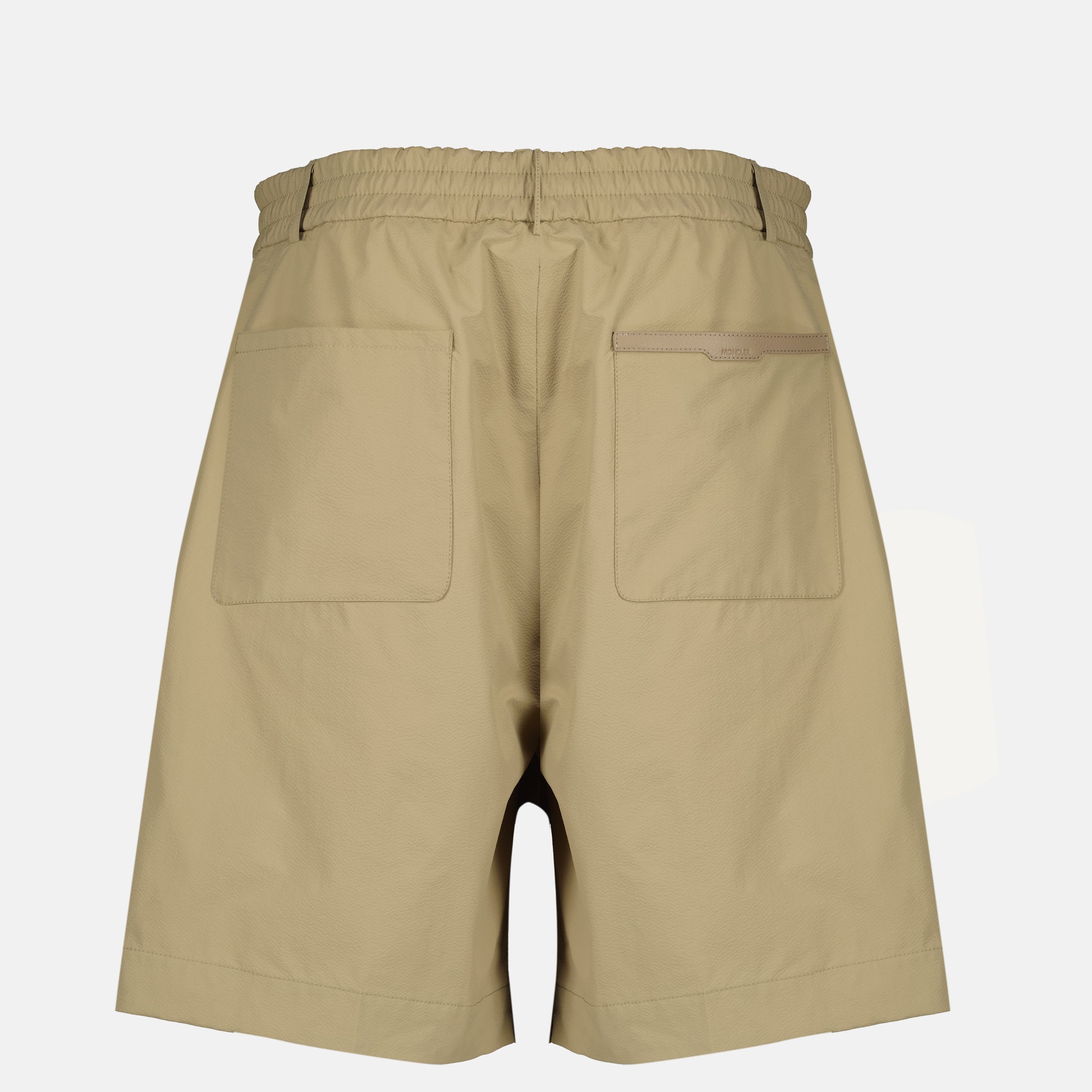 Shorts Short beige en seersucker Moncler Beige Homme