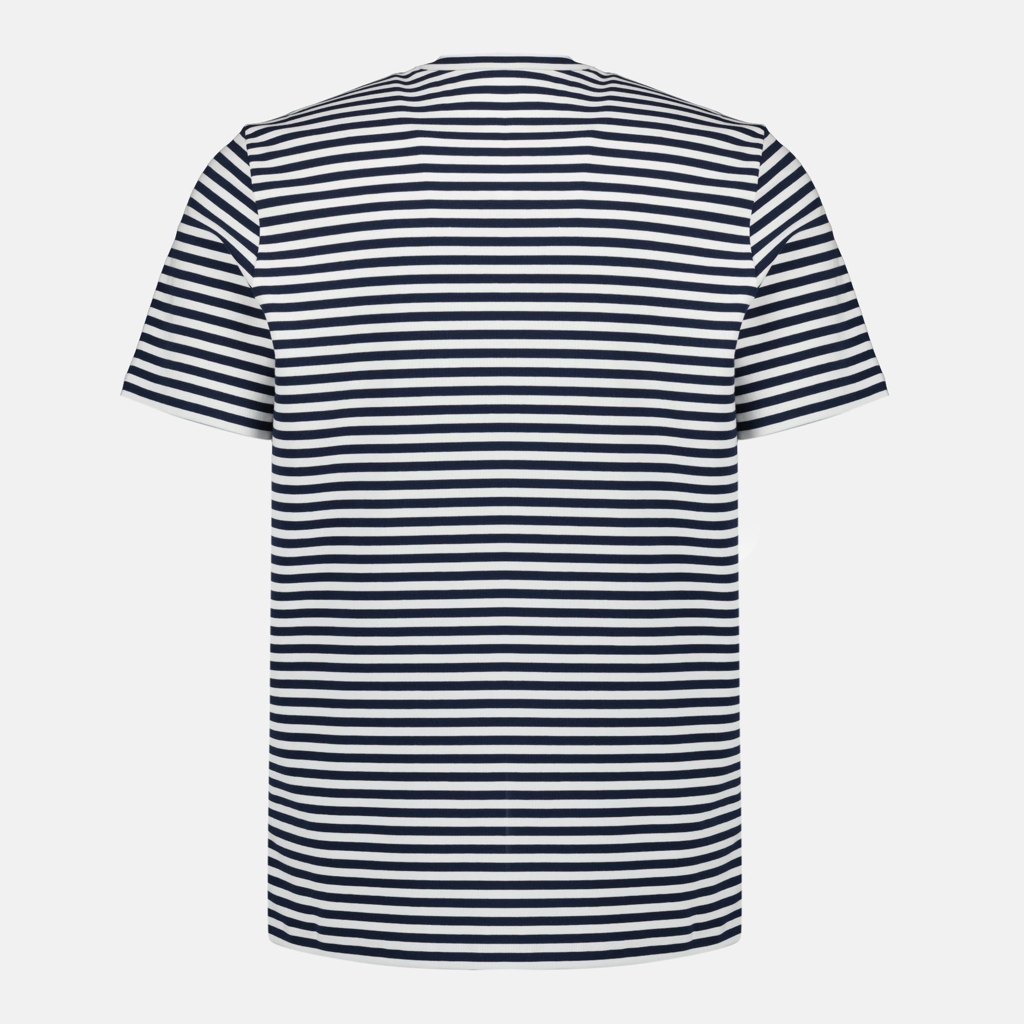 Image of the Moncler brand navy striped T-shirt for men - Spring-Summer 2026 - Back View