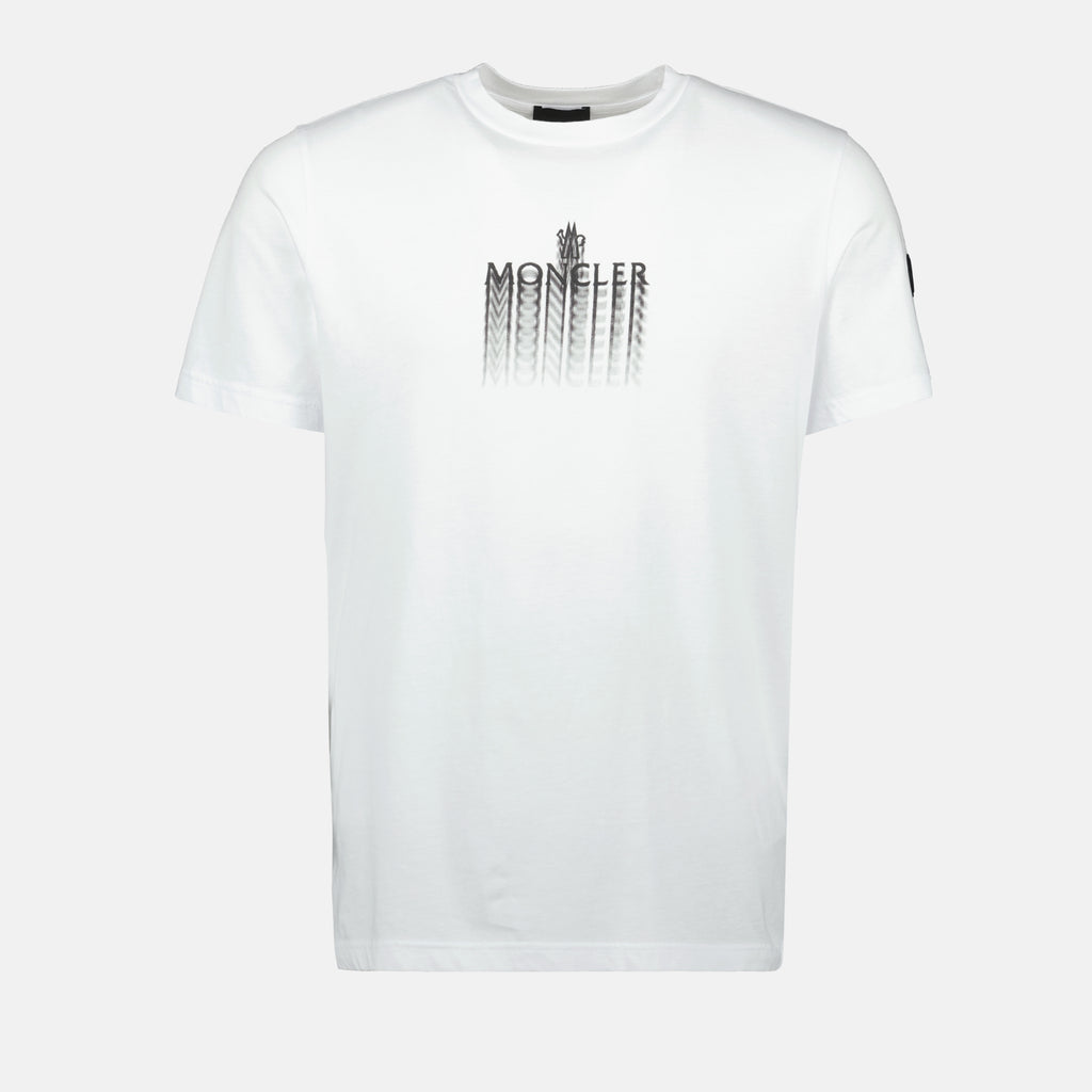 T-shirt T-shirt con logo sbiadito Moncler Bianco Homme