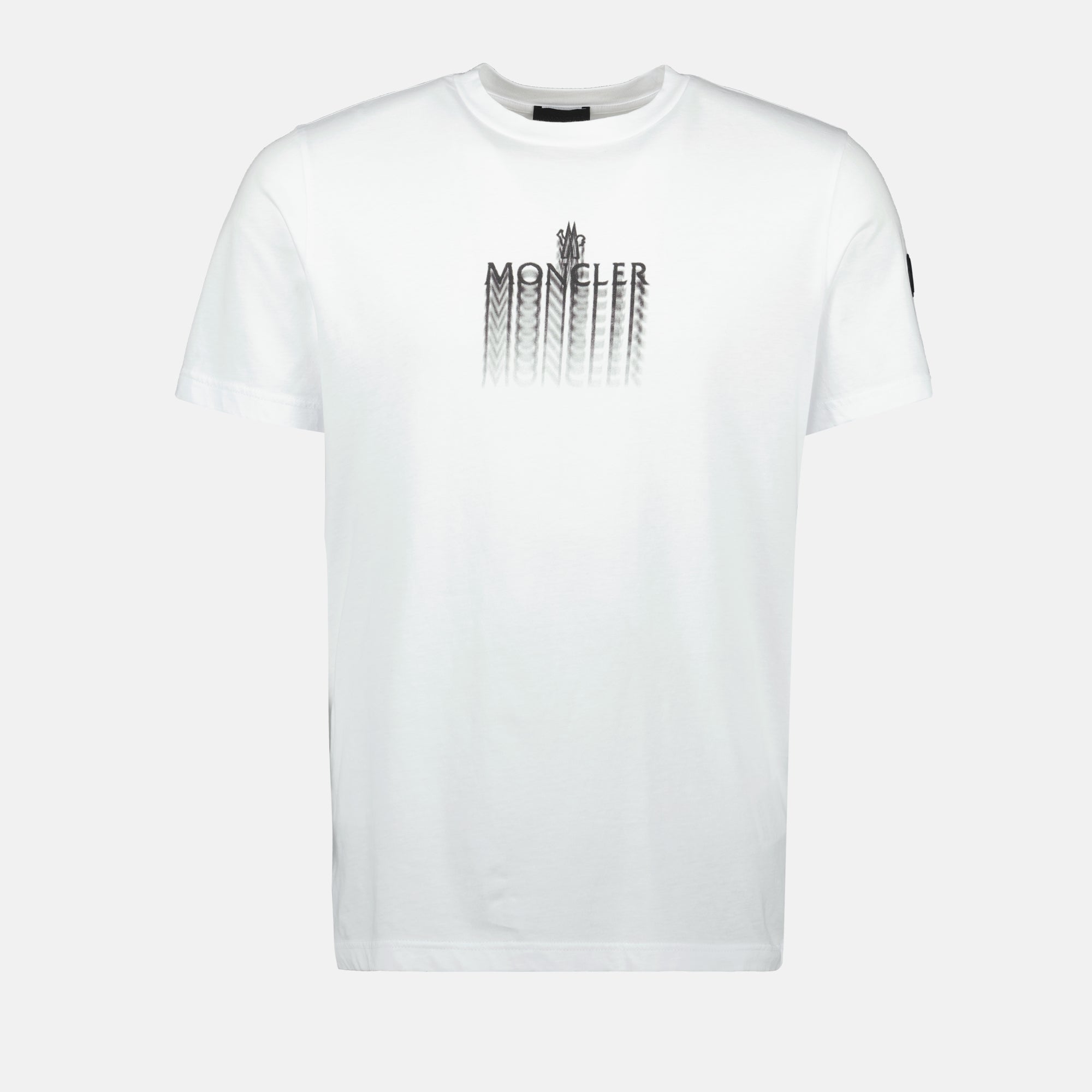 T-shirt T-shirt con logo sbiadito Moncler Bianco Homme