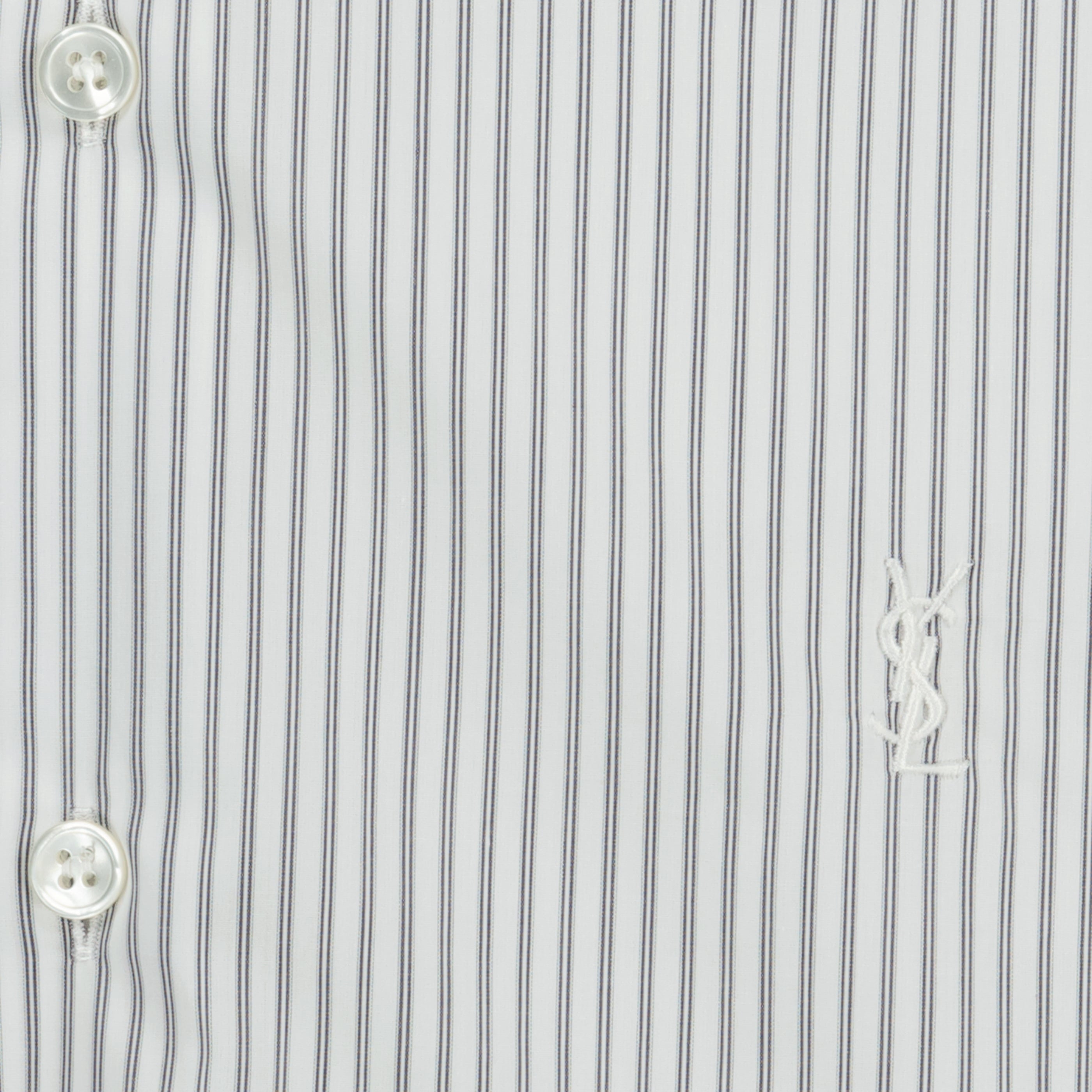 Image de l'article Chemise cassandre en coton à rayures de la marque Saint Laurent pour Homme - Saison Printemps-Été 2026 - Vue détaillée_1