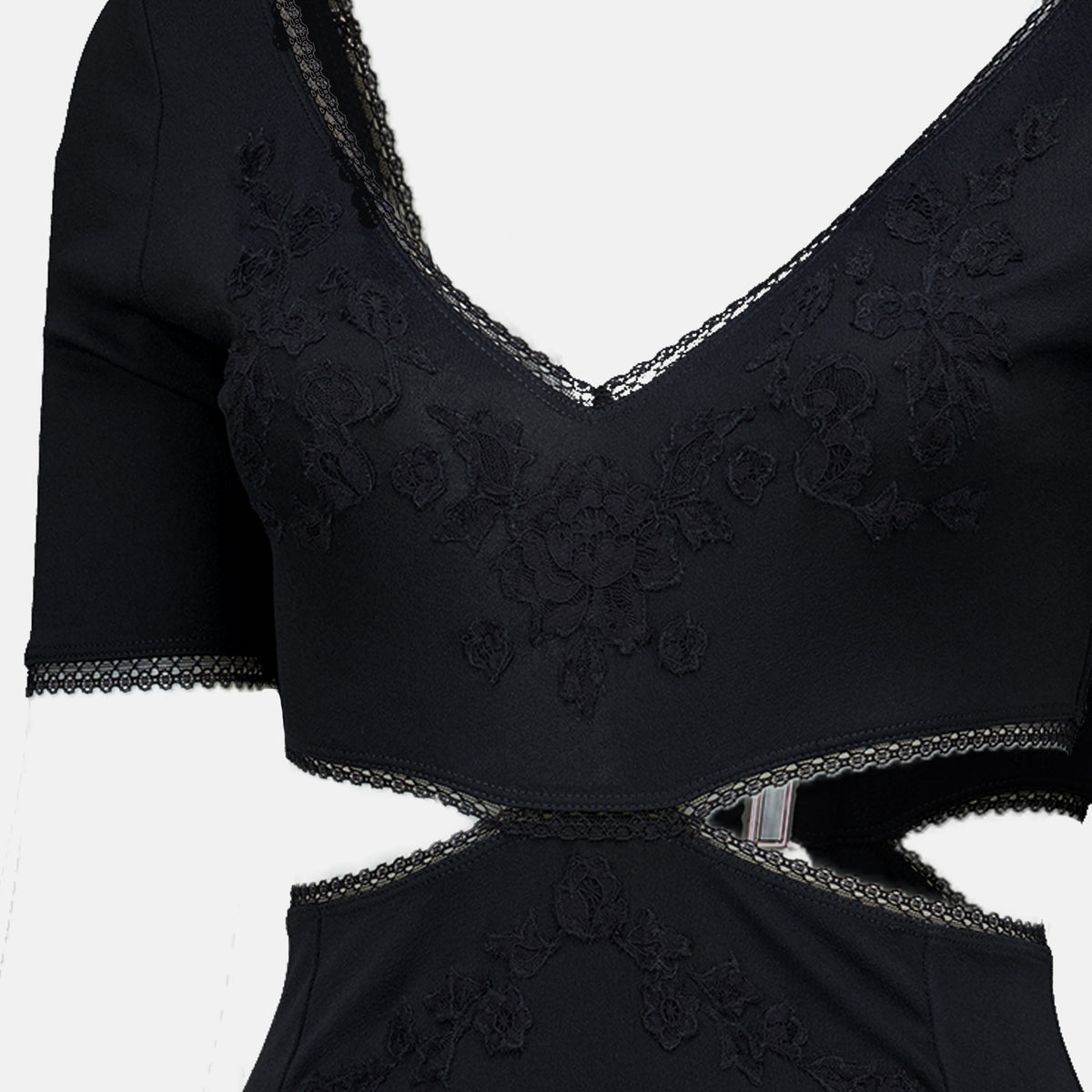 Robes Abito lungo con ricamo nero Rabanne Noir Femme