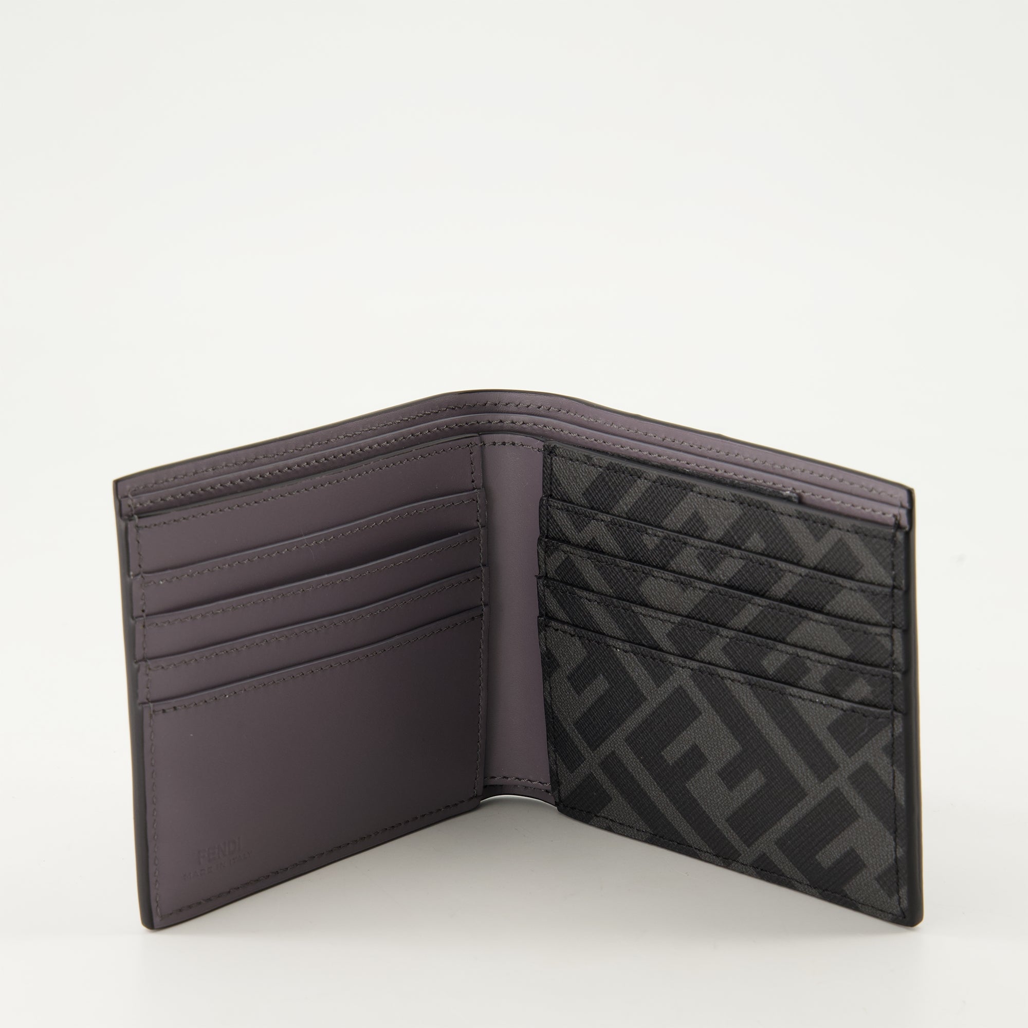 Small leather goods FF Compact Wallet Fendi Gray Homme