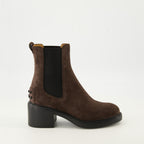 Imagen de las Botas de Tobillo de Ante de Tod's para Mujer - Temporada Otoño-Invierno 2025 - Vista Lateral Derecha