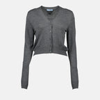 Maille Cardigan en laine Prada Gris Femme