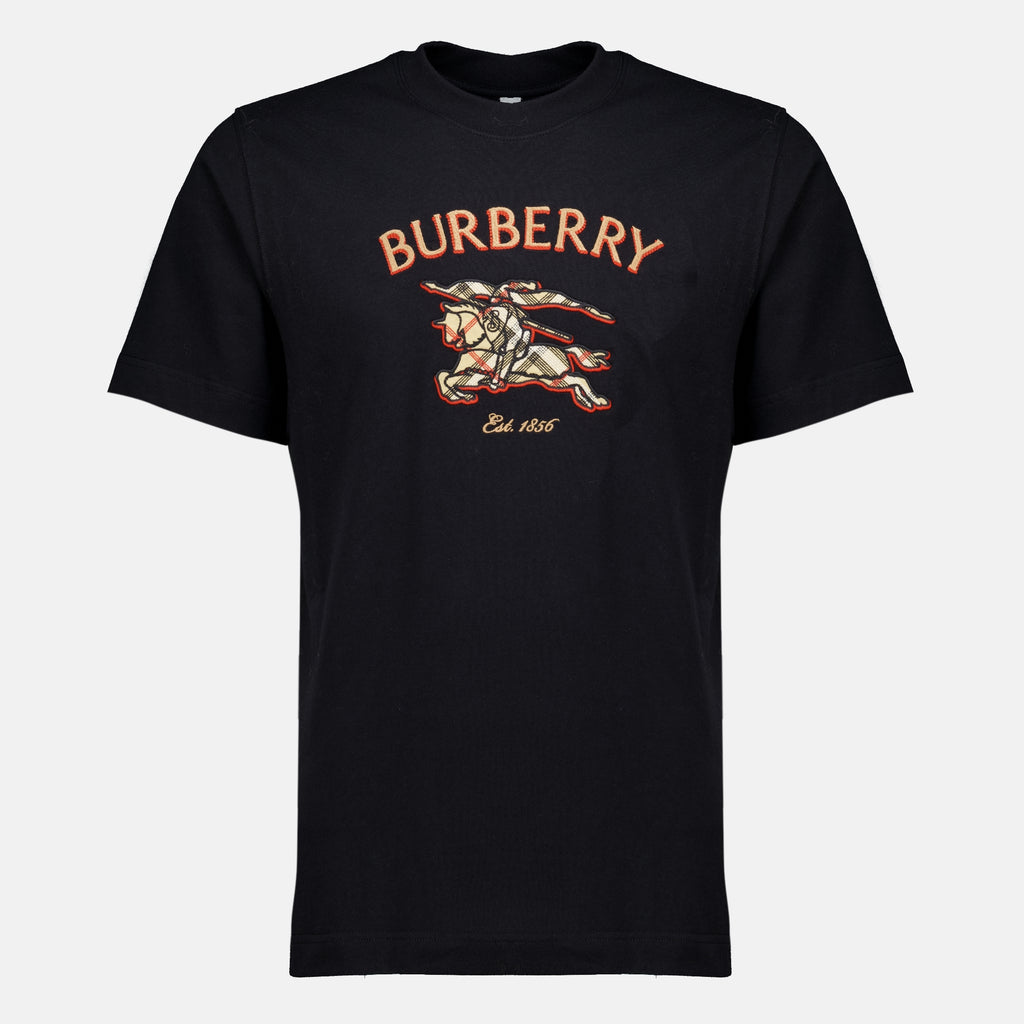 T-shirts T-shirt Knight Check Nera Burberry Noir Homme