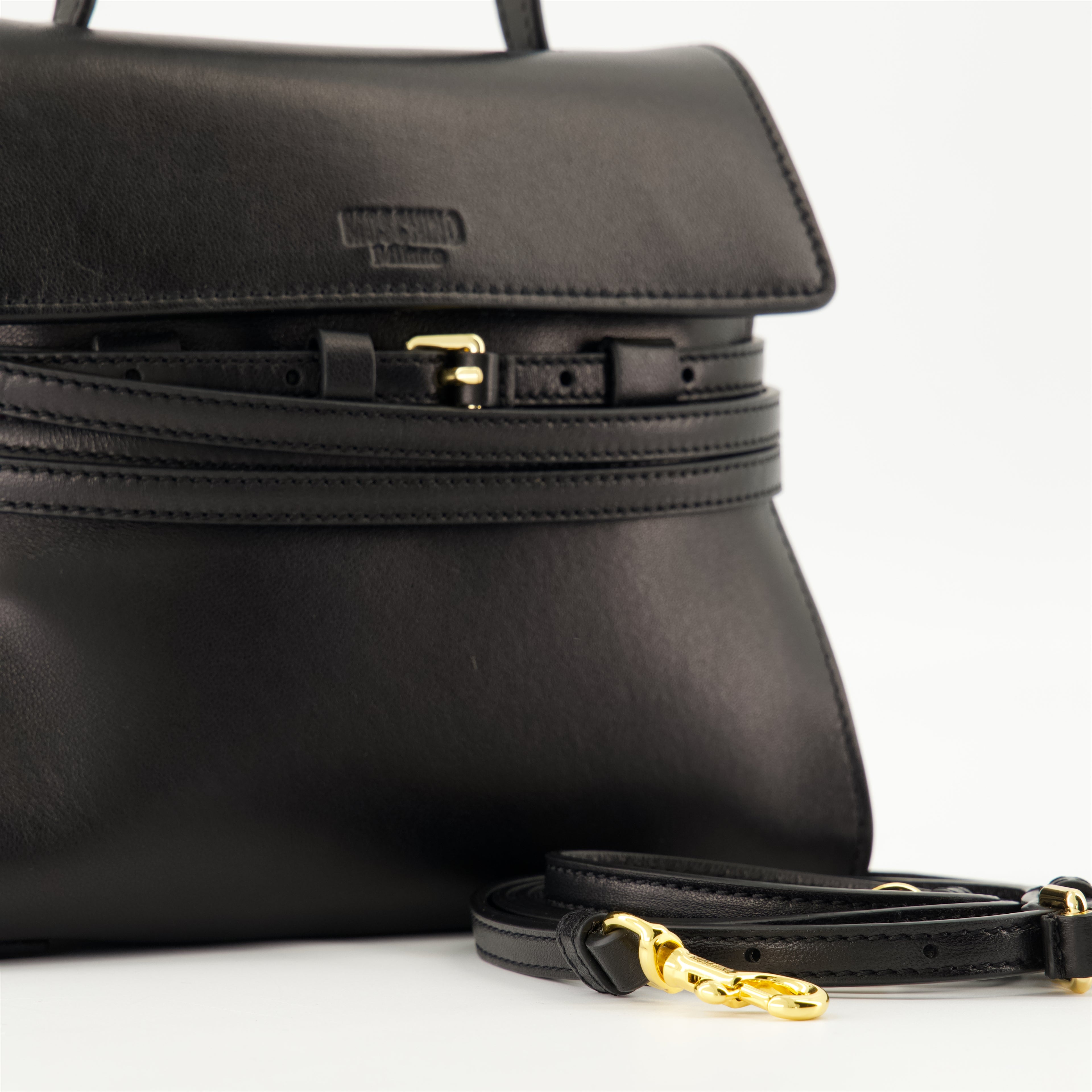 ハンドバッグ・ショルダーバッグ Sac Tie Me small Moschino 黒 女性