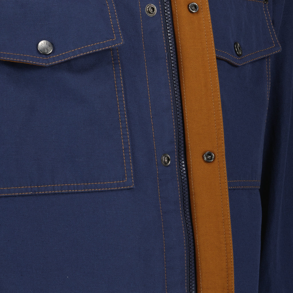 Vestes Surchemise Watagua en coton et lin bleu marine Moncler Bleu Homme