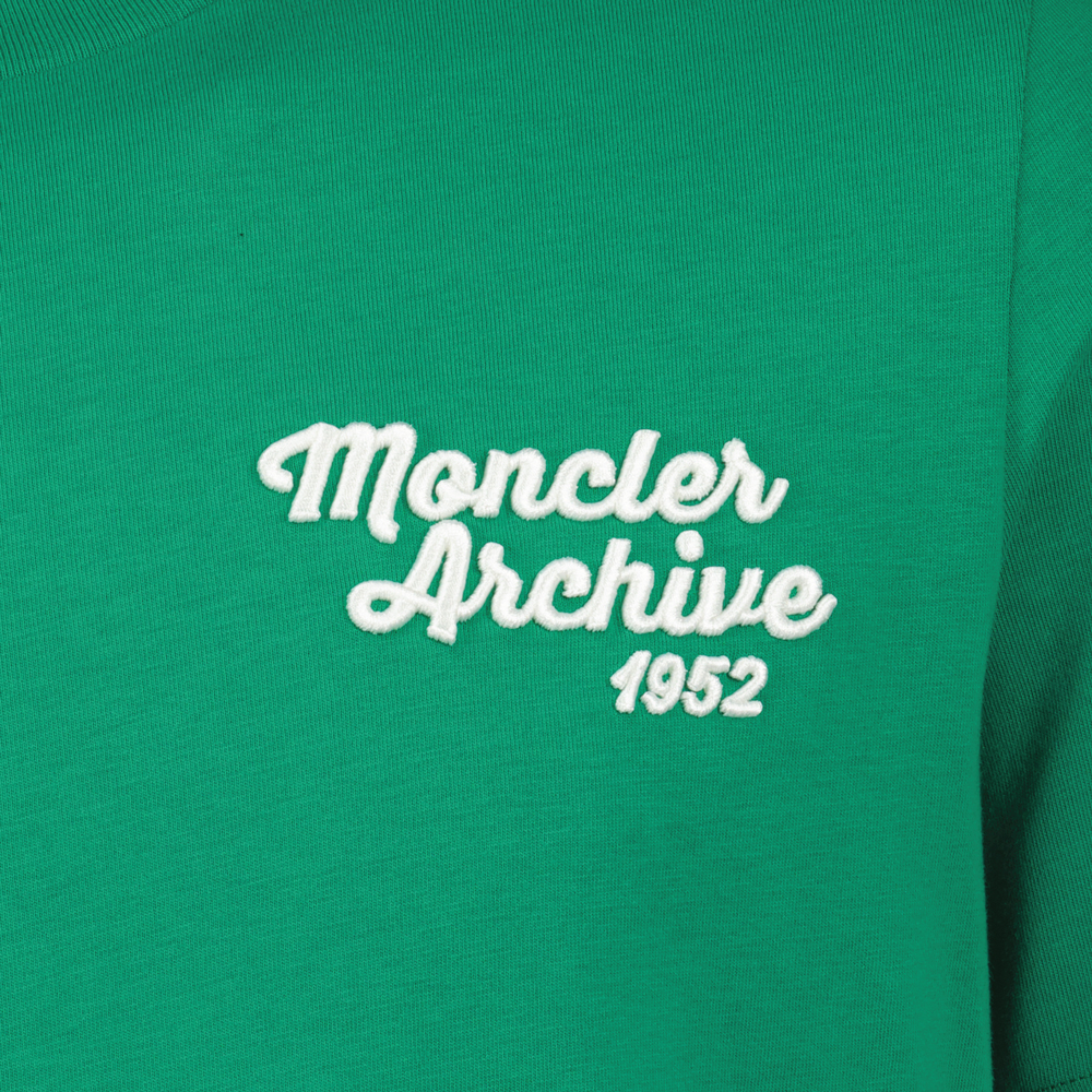 T-shirts T-shirt à logo brodé Moncler Vert Homme