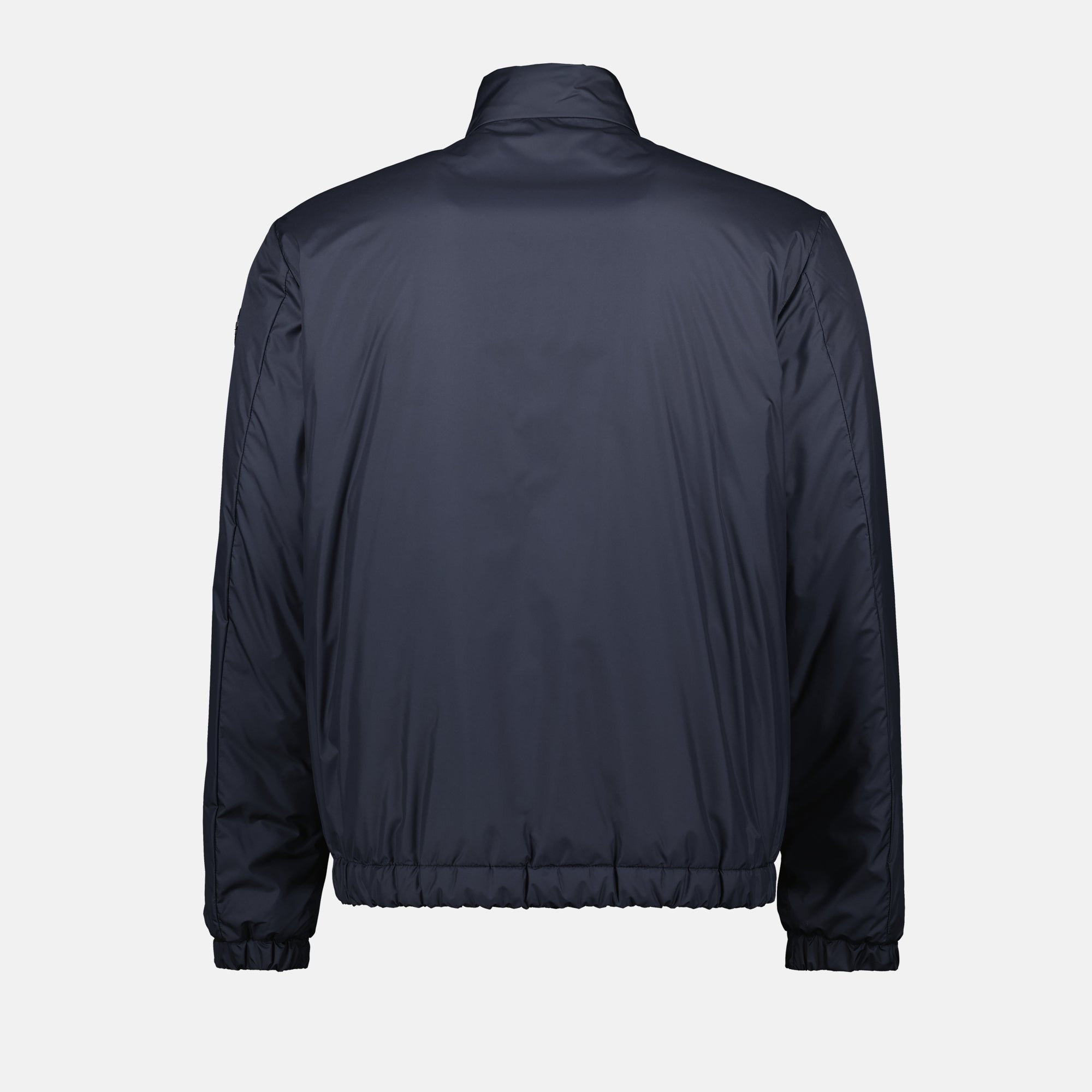 Image of the Moncler Men's Berre Navy Blue Down Jacket - Spring-Summer 2026 - Back View