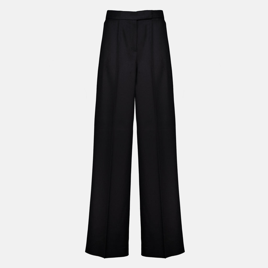 Pantalons Calças Largas Pretas Max Mara Noir Femme