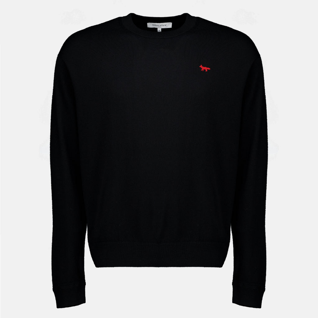 Maille Pull noir en laine Maison Kitsune Noir Homme