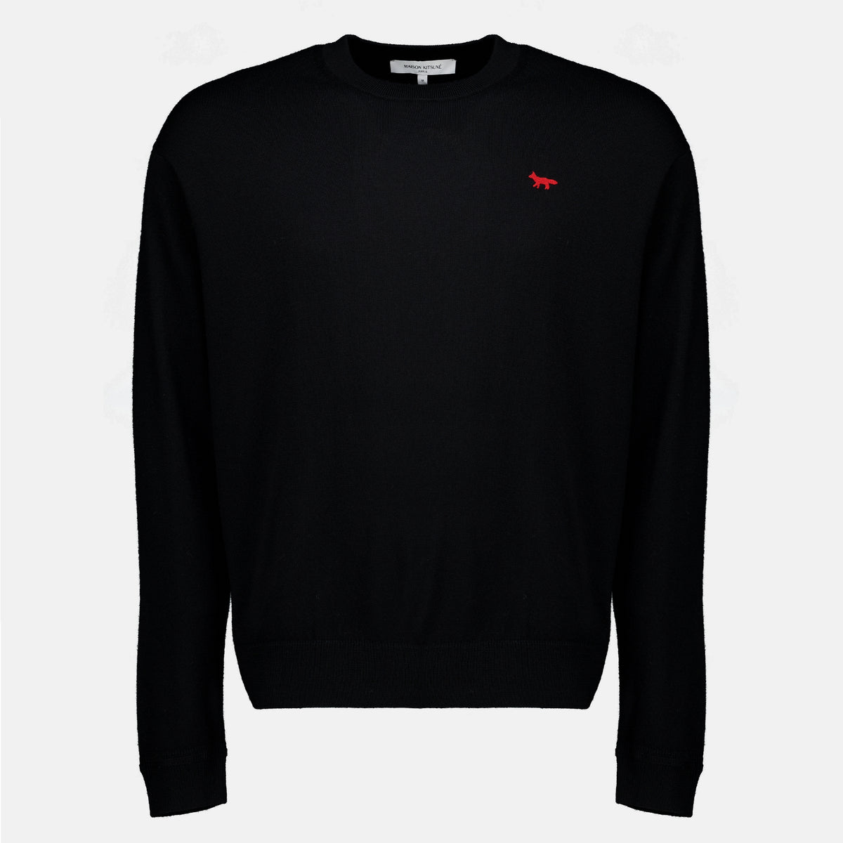 Maille Pull noir en laine Maison Kitsune Noir Homme