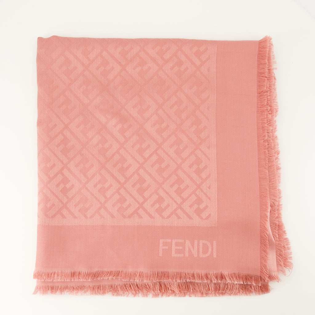 Image of the article FF shawl in silk and wool by the brand Fendi for Women - Autumn-Winter Season 2025 - Detailed View_3