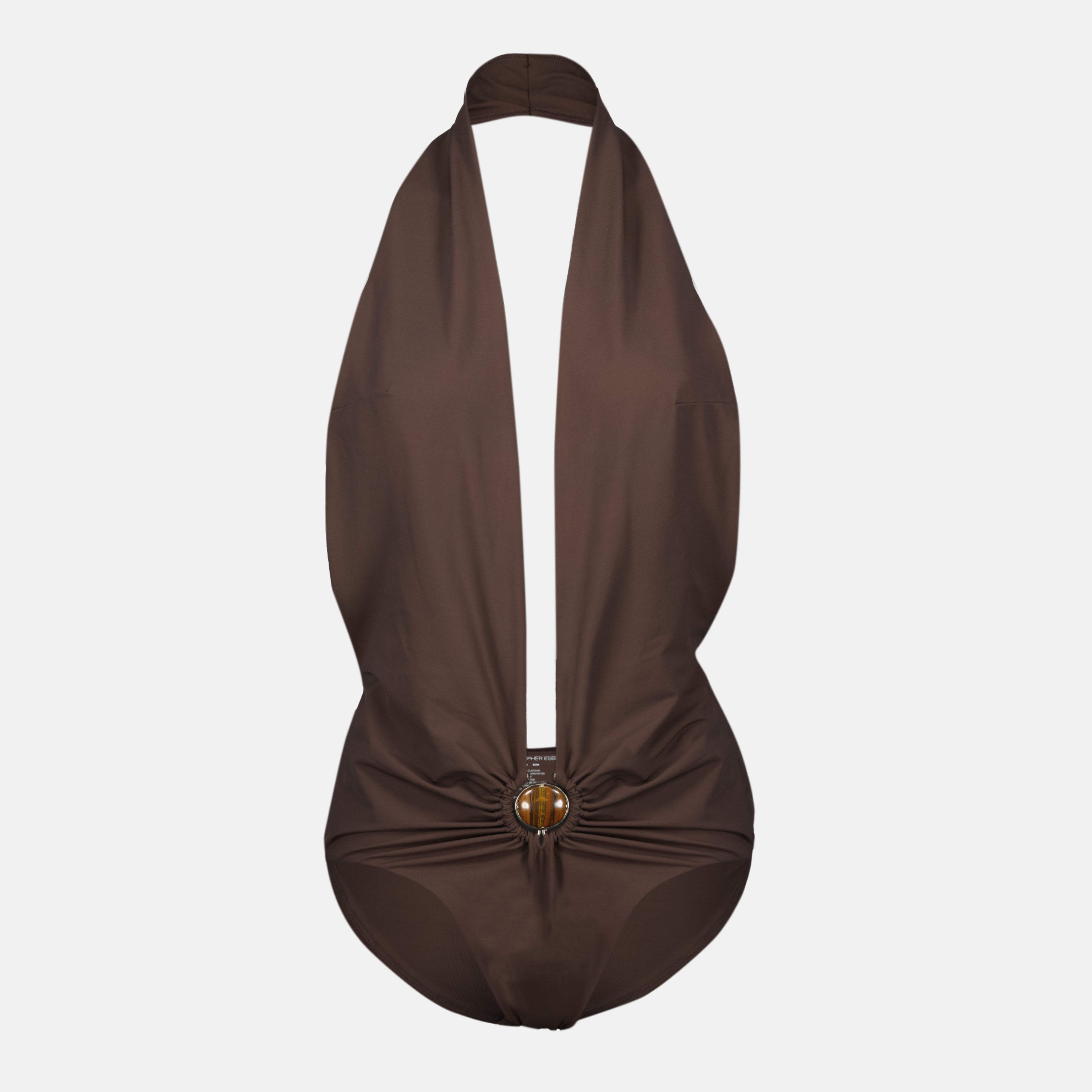 Image de l'article Maillot de bain une pièce Mineral Stone marron de la marque Christopher Esber pour Femme - Saison Printemps-Été 2026 - Vue de Face