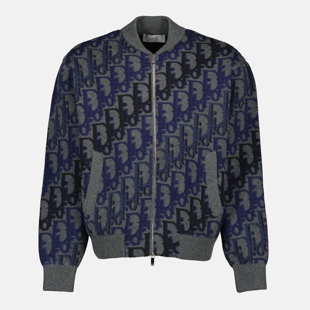 Imagen de la chaqueta gris de lana Dior Oblique de la marca Dior para Hombre - Temporada Primavera-Verano 2026 - Vista Frontal