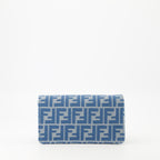 Handbags and shoulder bags Baguette Wallet with Chain Fendi Blue Femme