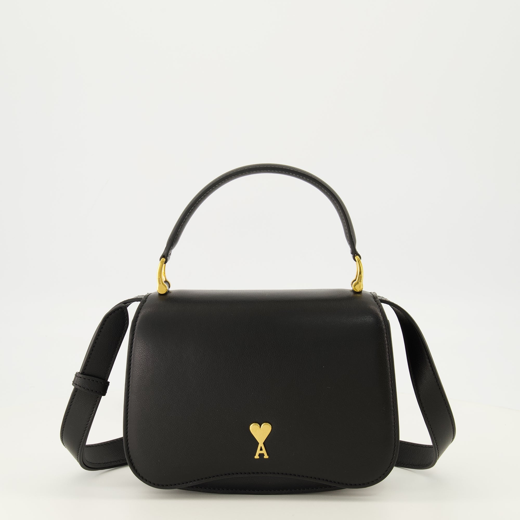 Sacs cabas Top Handle Bag Paris Paris in Black Leather Ami PARIS Noir Unisexe
