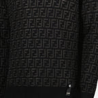 Maille Pull en laine FF Fendi Noir Homme