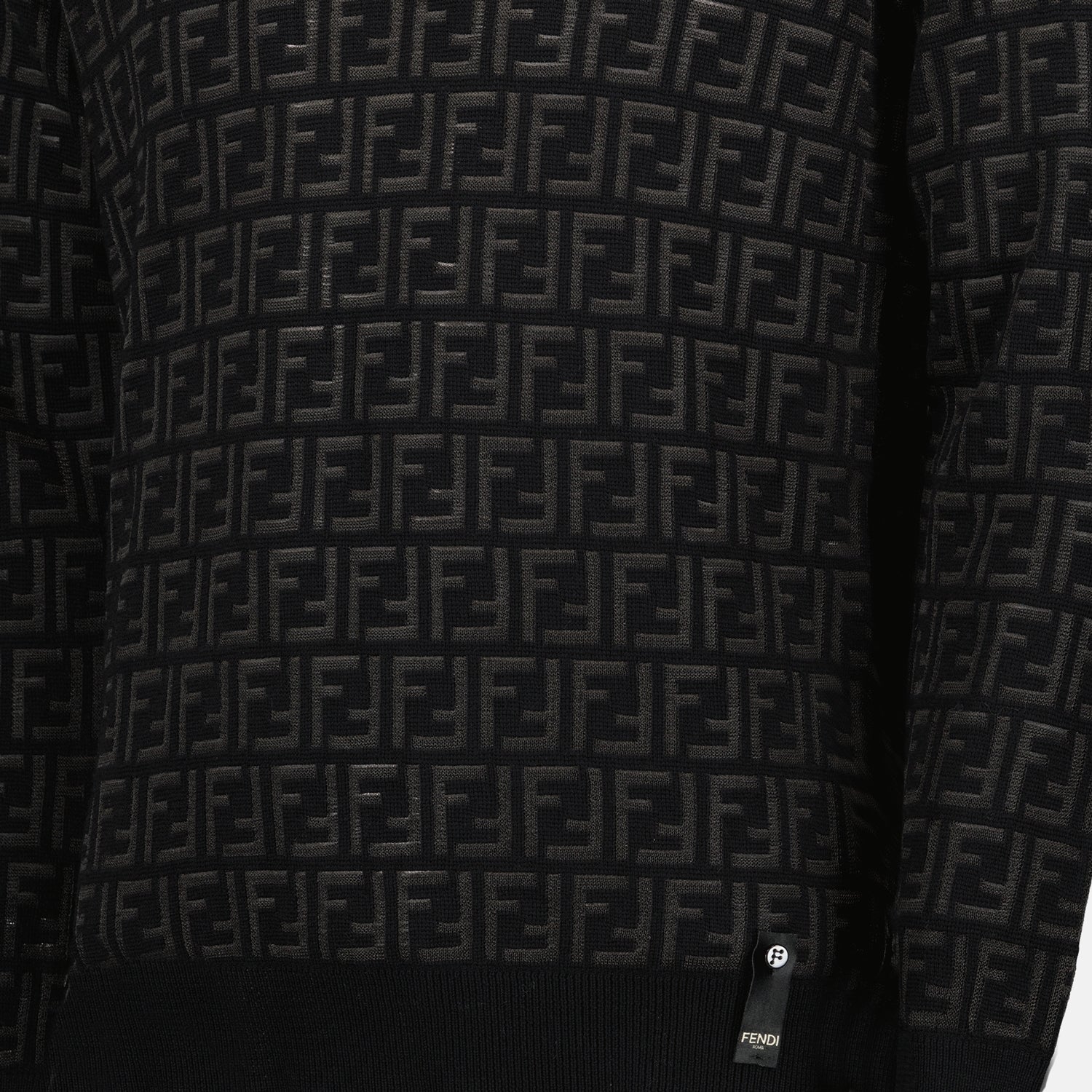 Maille Pull en laine FF Fendi Noir Homme