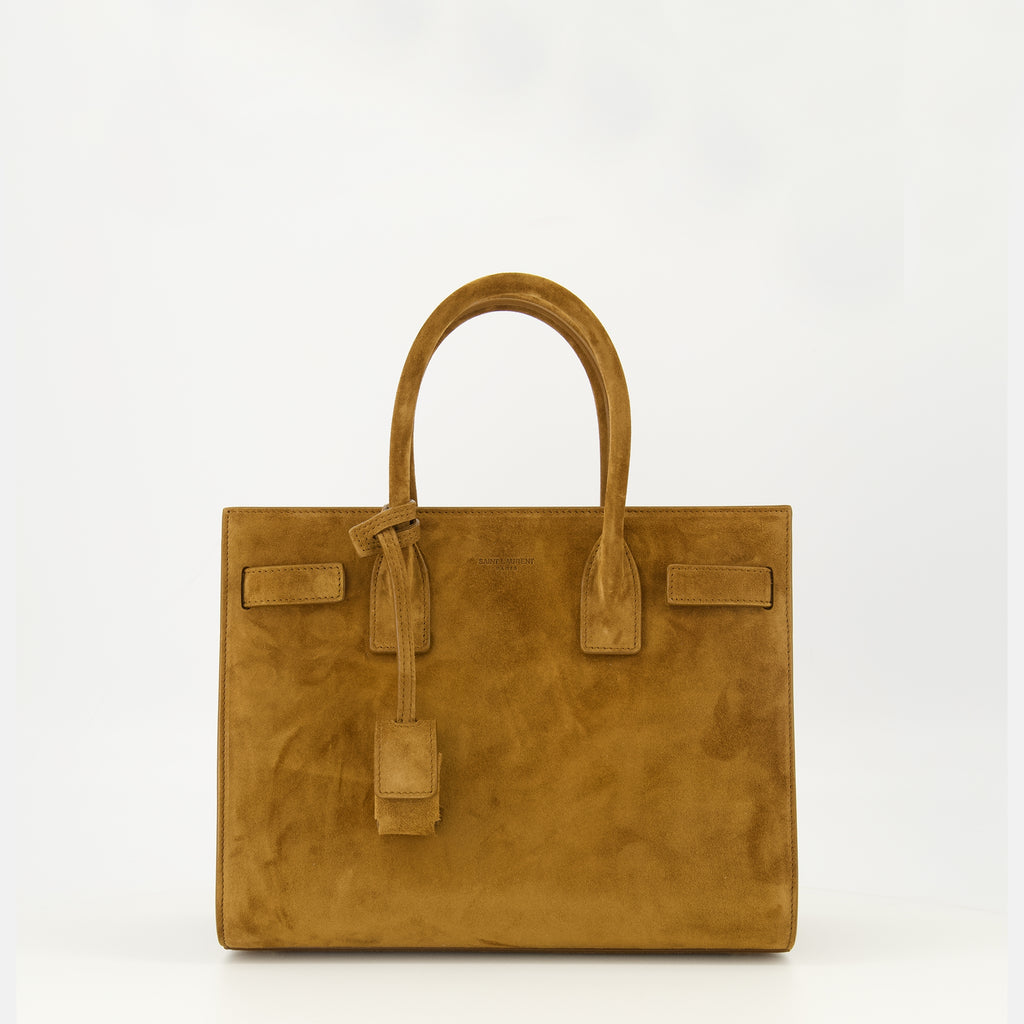 Image de l'article Sac de jour en baby en suède marron de la marque Saint Laurent pour Femme - Saison Printemps-Été 2026 - Vue de Face
