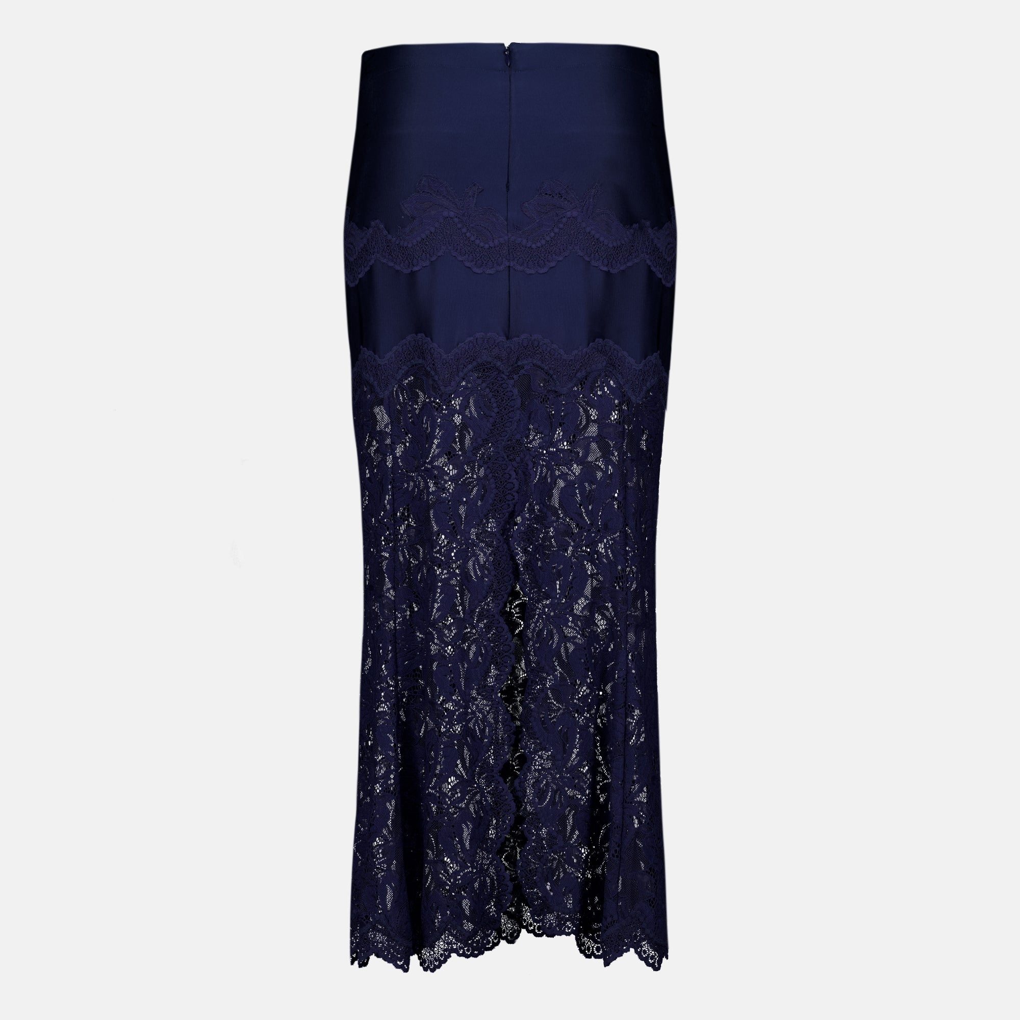 Jupes Falda Midi de Encaje Azul Marino Rabanne Bleu foncé Femme