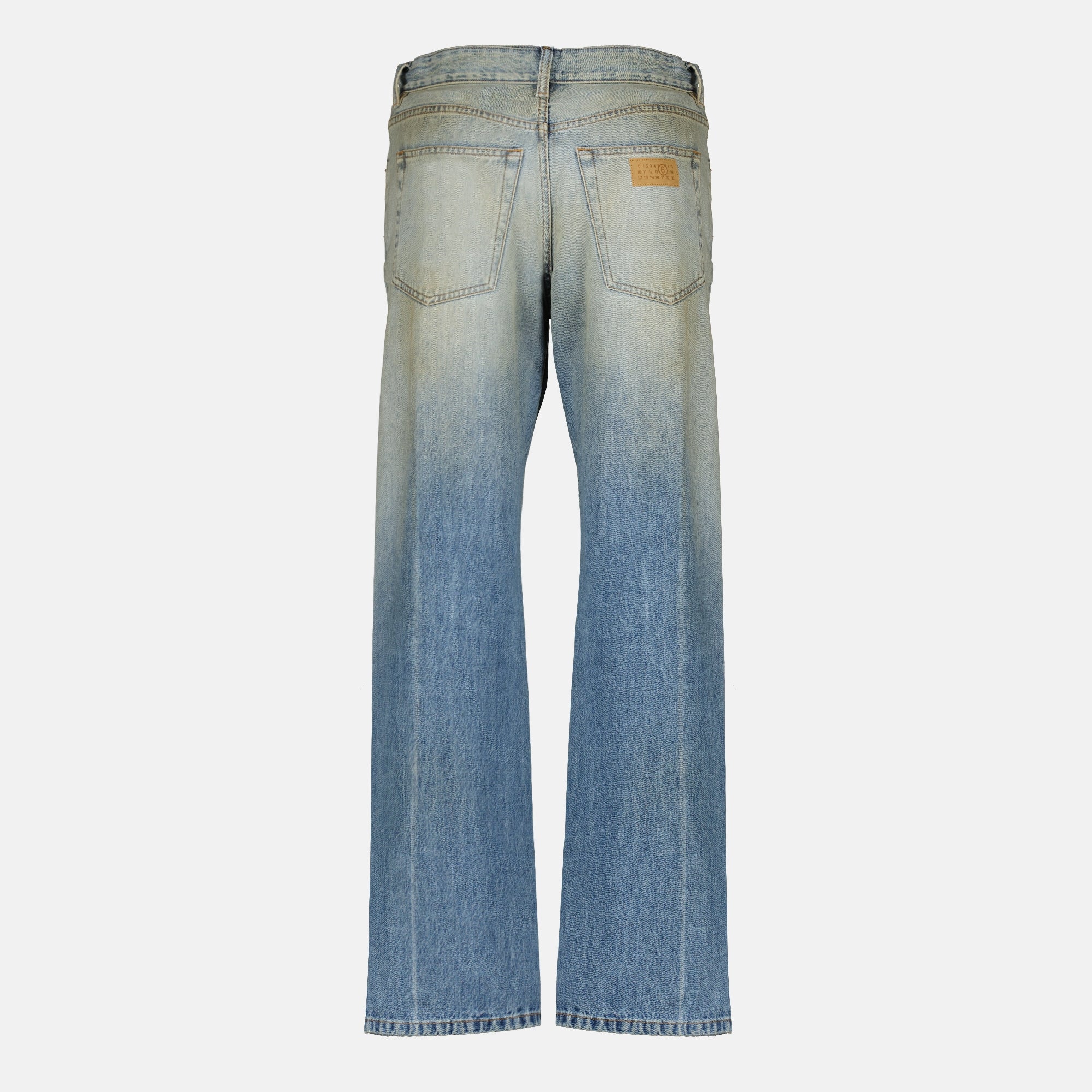 Pantalons Pantalones Anchos de Denim Azul Mm6 Bleu Femme