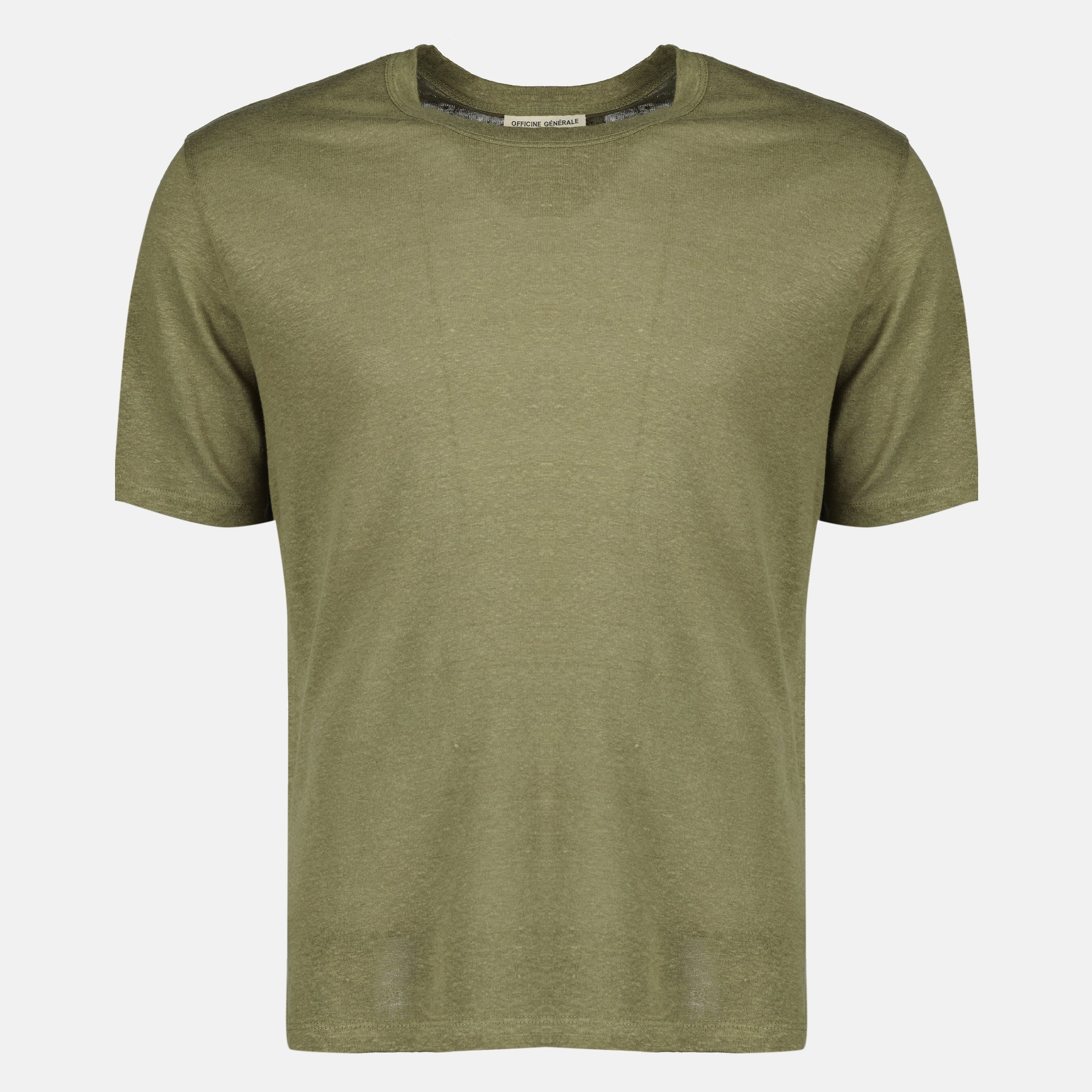 T-shirts T-shirt Garment en lin kaki Officine Générale Vert Homme