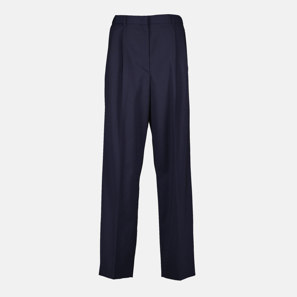 Image de l'article Pantalon en laine bleu marine de la marque Miu Miu pour Femme - Saison Printemps-Été 2026 - Vue de Face