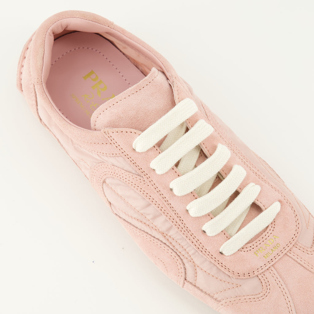 Baskets Montecarlo Pink Sneakers Prada Rose Femme