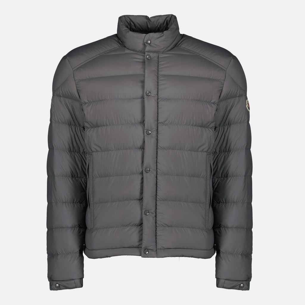 Image of the Selves gray down jacket by Moncler for Men - Spring-Summer 2026 - Front View