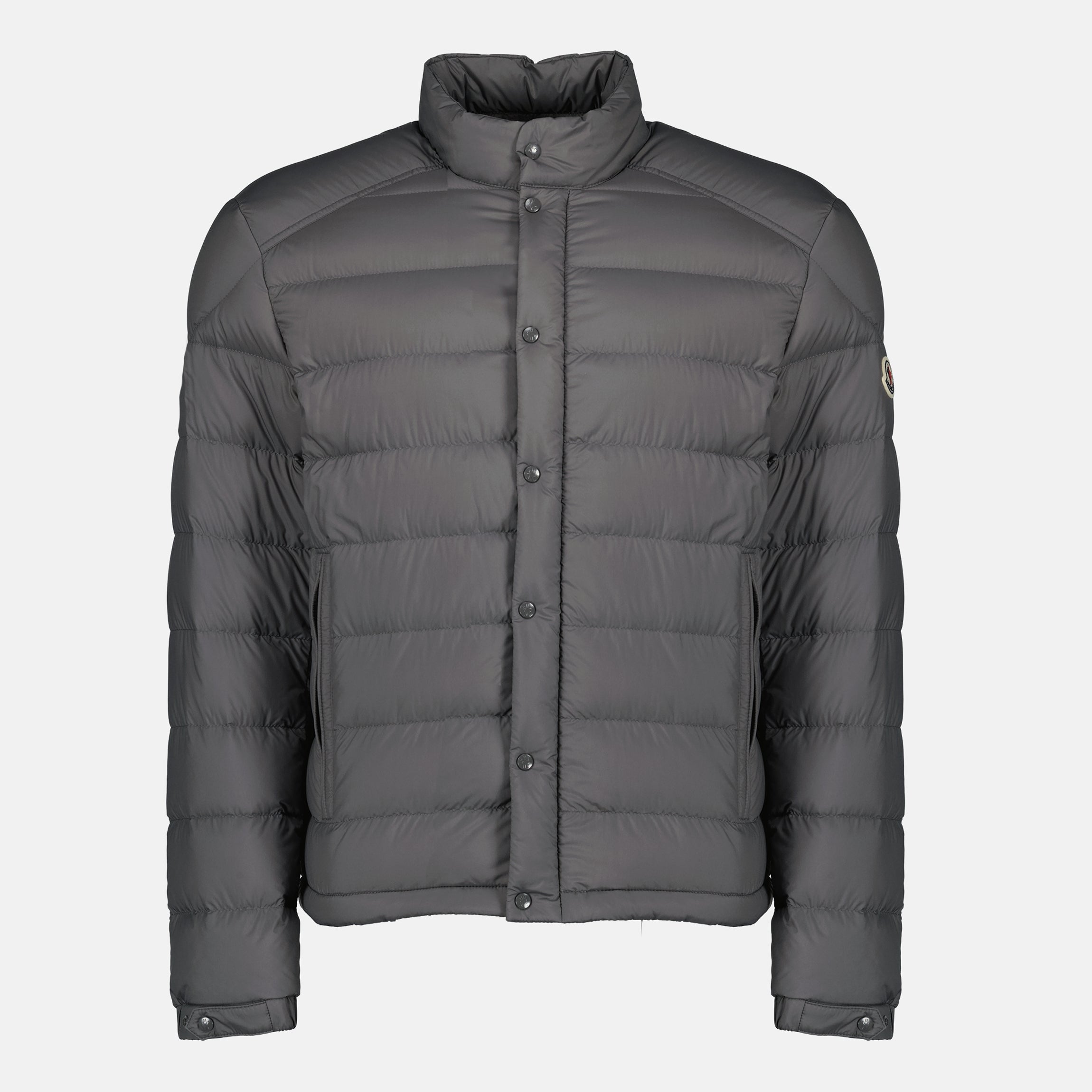 Image of the Selves gray down jacket by Moncler for Men - Spring-Summer 2026 - Front View