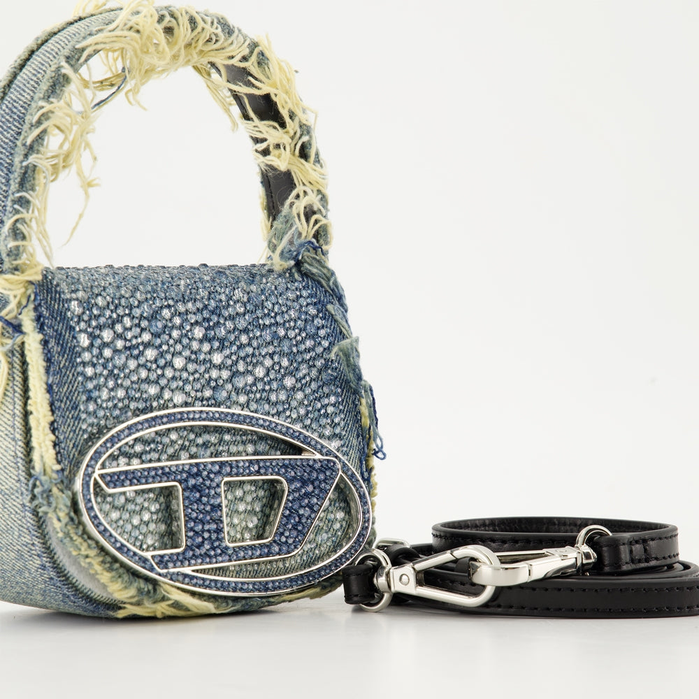 Borse a tracolla Borsa in Denim 1DR XS con Strass Diesel Blu Femme