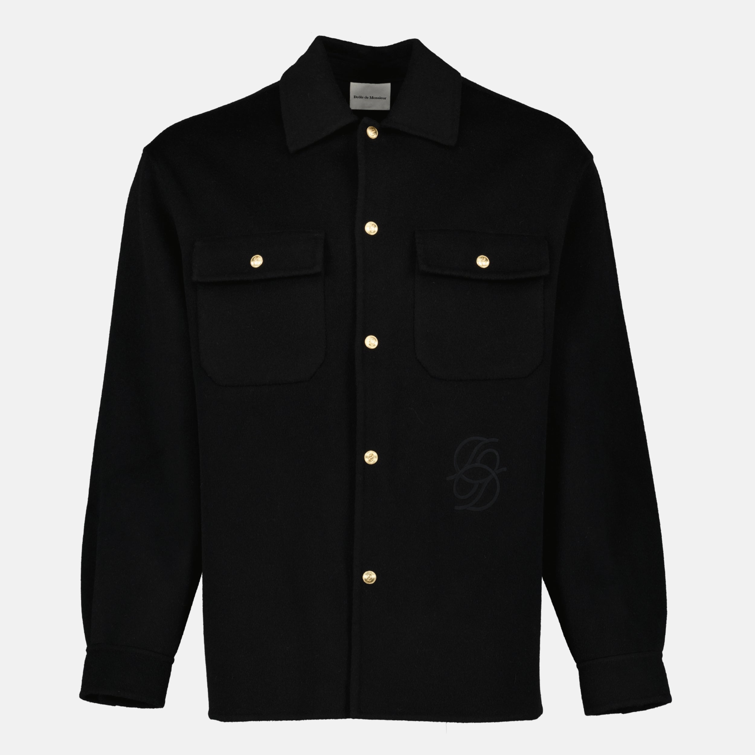 Vestes Woll Overshirt Drole De Monsieur Noir Homme