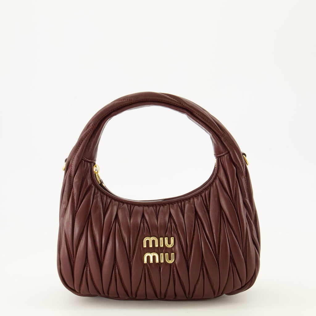 Sacs à main et épaule Hobo Wander Bag Bordeaux Miu Miu Bordeaux Femme