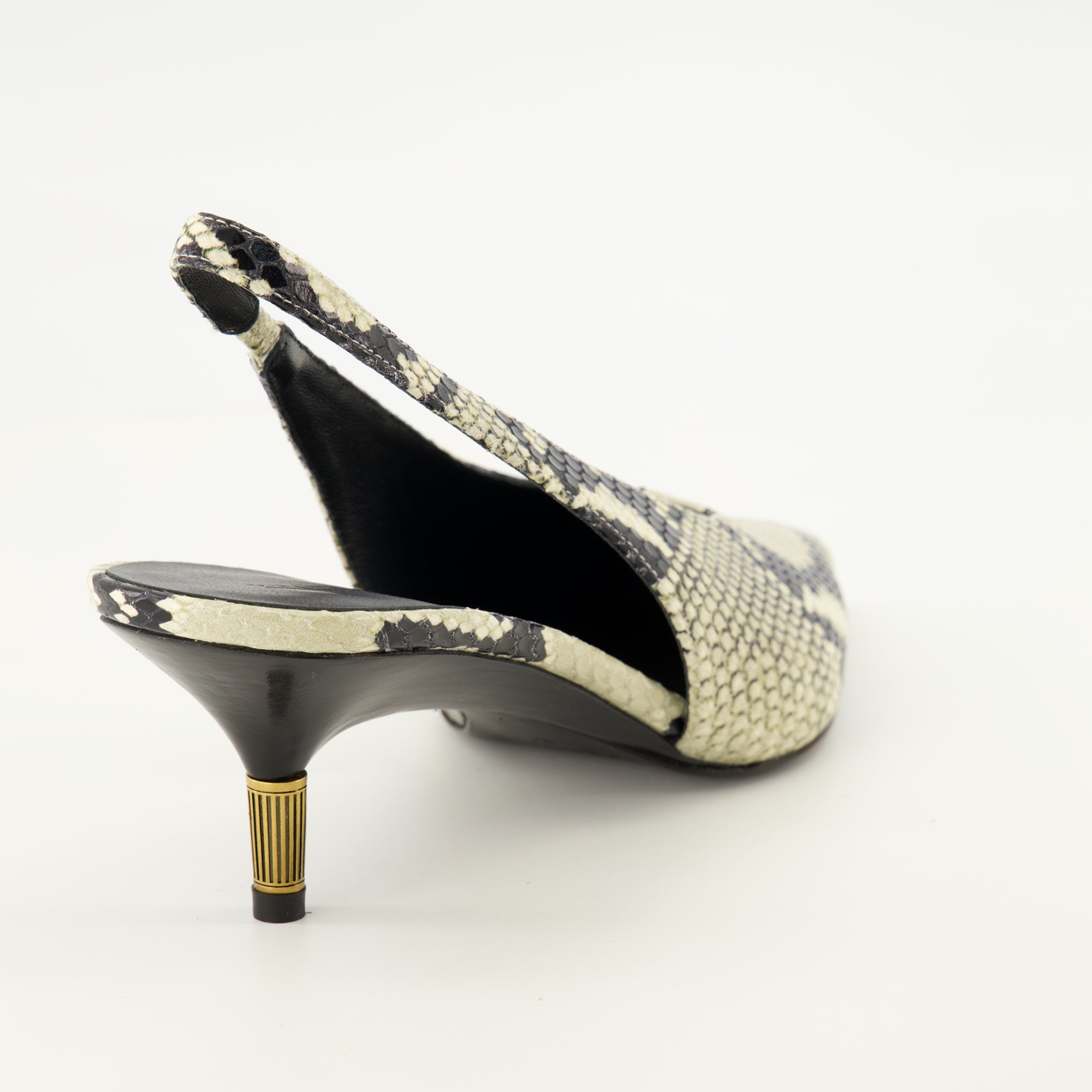 Escarpins Escarpins Bella Low effet peau de python Khaite Gris Femme