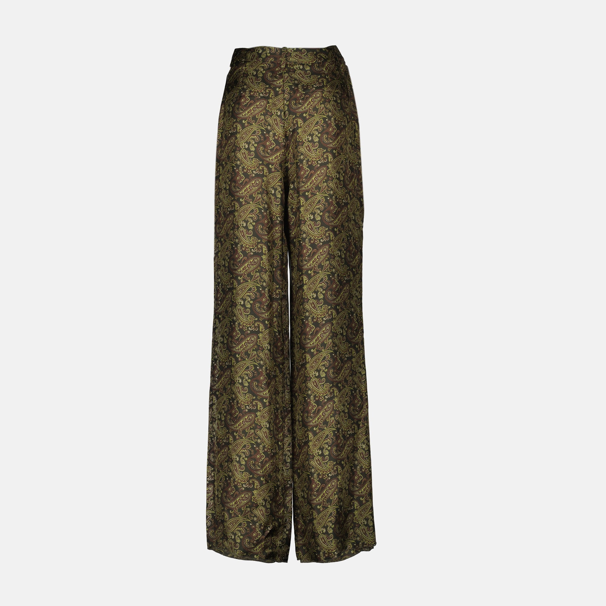 Pants Silk Pants Saint Laurent Green Femme